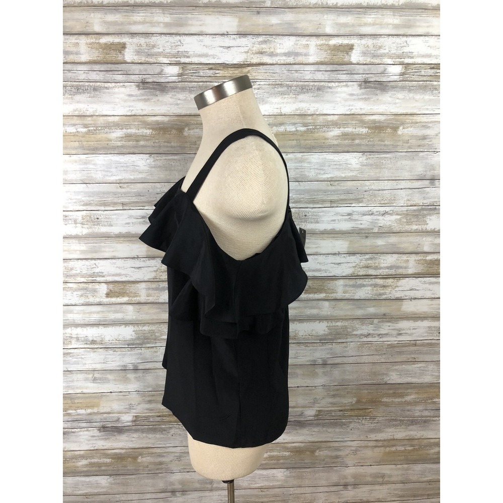 JCREW Top Cold-shoulder Size 2 Black G5184 - Picture 3 of 5